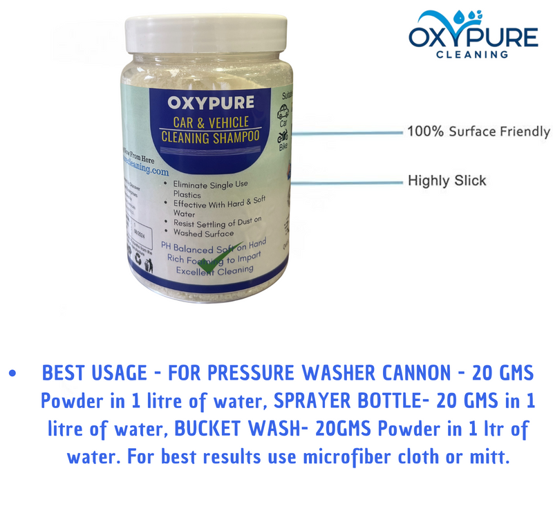 Oxypure Car & Vehicle Cleaning Shampoo (Powder Form)